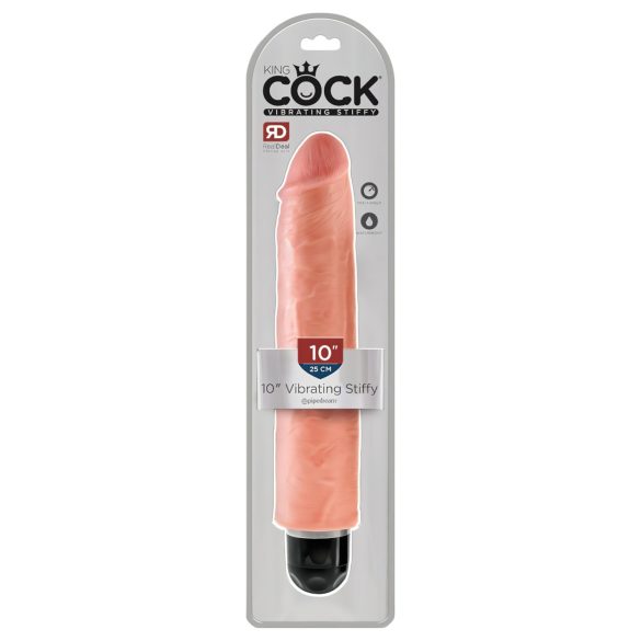 King Cock 10 Stiffy - vanntett, naturtro vibrator (25cm) - naturlig