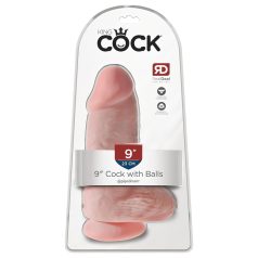   King Cock 9 Chubby – sugekoppdildo med testikler (23 cm) – naturfarge