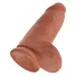 King Cock 9 Chubby - sugekoppdildo (23cm) - mørk naturtone