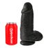 King Cock 9 Chubby - sugekopp dildo med baller (23cm) - svart
