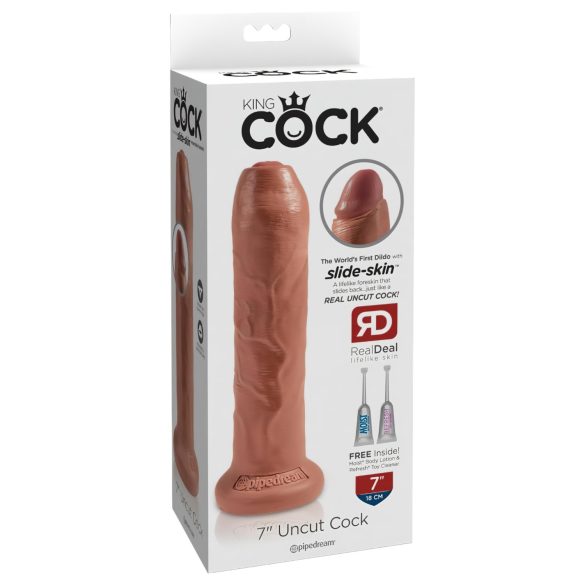 King Cock 7 - realistisk dildo (18 cm) - mørk natur