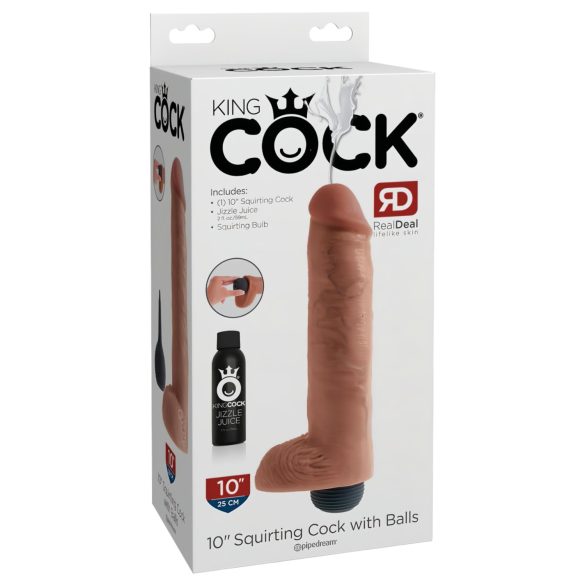 King Cock 10 - naturtro sprutende dildo (25cm) - naturlig
