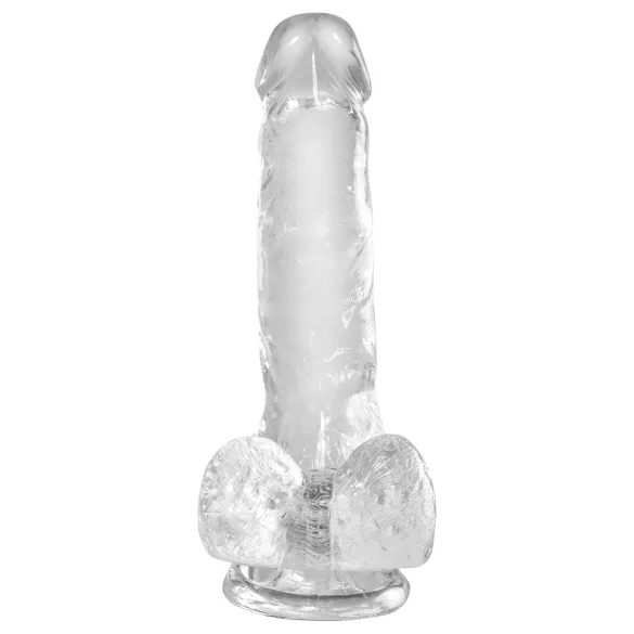 King Cock Clear 6 - sugekopp, liten dildo med pung (15 cm)