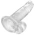 King Cock Clear 7 - med sugekopp, realistisk dildo med testikler (18 cm)
