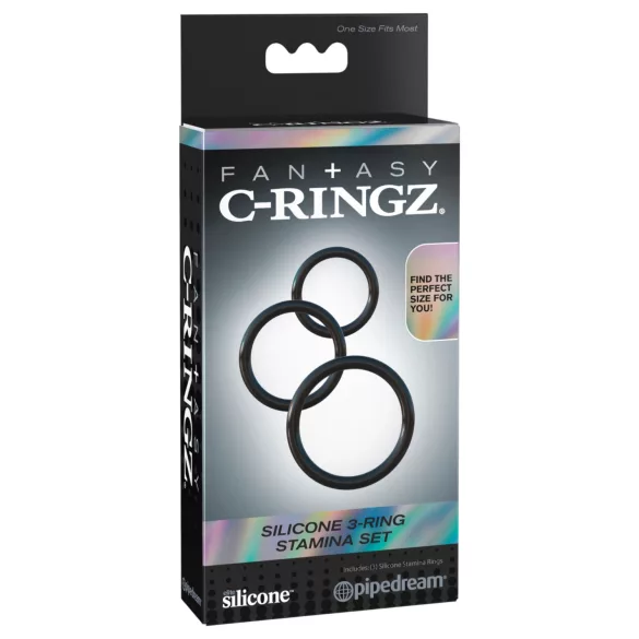 Pipedream - Fantasy C-Ringz - penisring-trio (svart)