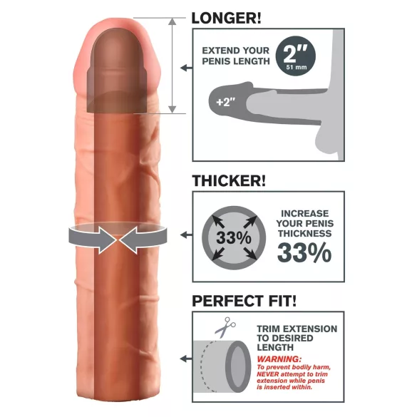Pipedream - X-TENSION Perfect 2 - naturtro penishylse (20,3 cm, natur)