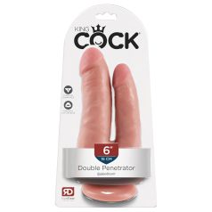   King Cock Dobbel Penetrator - naturlig realistisk dobbel dildo