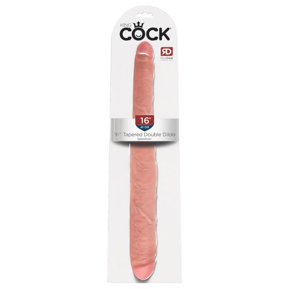 King Cock 16 Tapered - naturtro dobbel dildo (41 cm) - naturlig