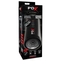 PDX Moto Blower - sugende, vibrerende masturbator (svart)