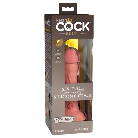 King Cock Elite 6 - sugekopp, naturtro dildo (15cm) - naturlig