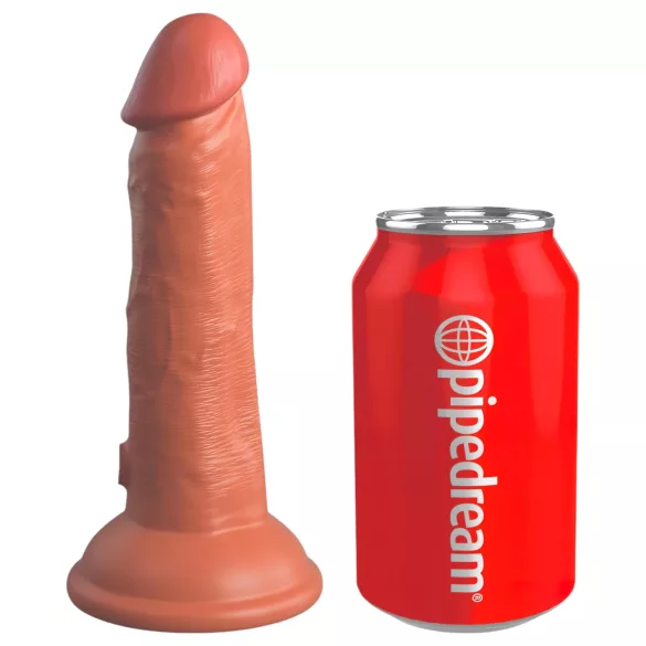King Cock Elite 6 - sugekopp, naturtro dildo (15cm) - mørk