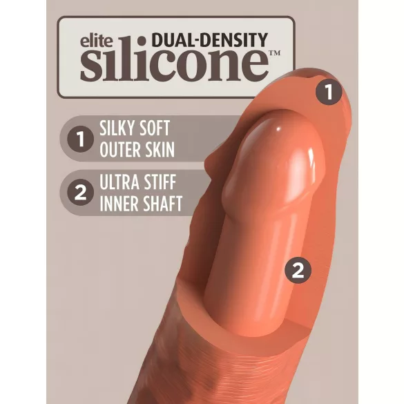 King Cock Elite 6 - sugekopp, naturtro dildo (15cm) - mørk