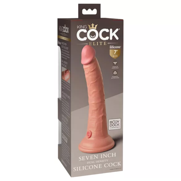 King Cock Elite 7- naturtro sugekoppdildo (18 cm) - natur