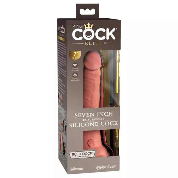 King Cock Elite 7- naturtro sugekoppdildo (18 cm) - natur