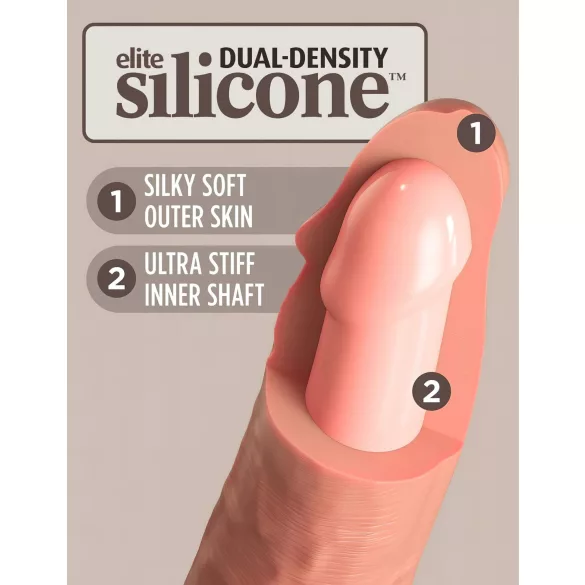 King Cock Elite 7- naturtro sugekoppdildo (18 cm) - natur