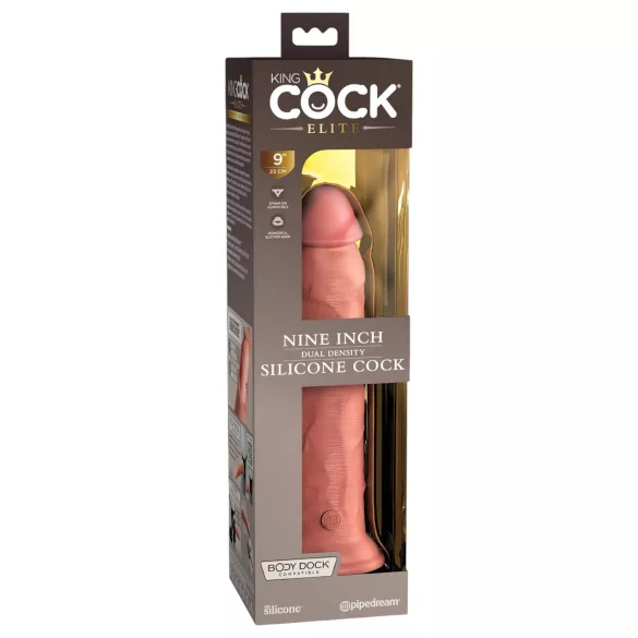 King Cock Elite 9 - Sugekopp, naturtro dildo (23cm) - natufarge