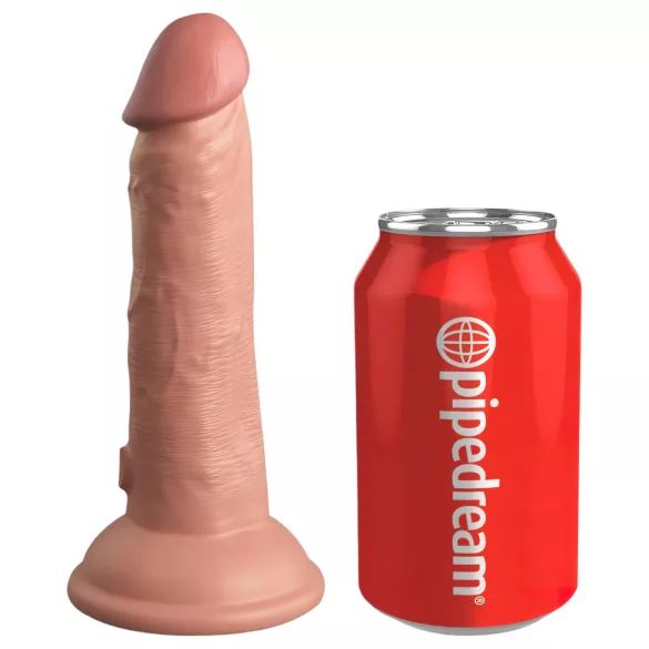 King Cock Elite 6 - vibrerende dildo med sugekopp (15 cm) - naturfarge