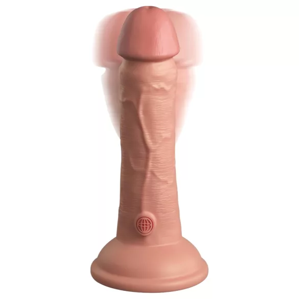 King Cock Elite 6 - vibrerende dildo med sugekopp (15 cm) - naturfarge