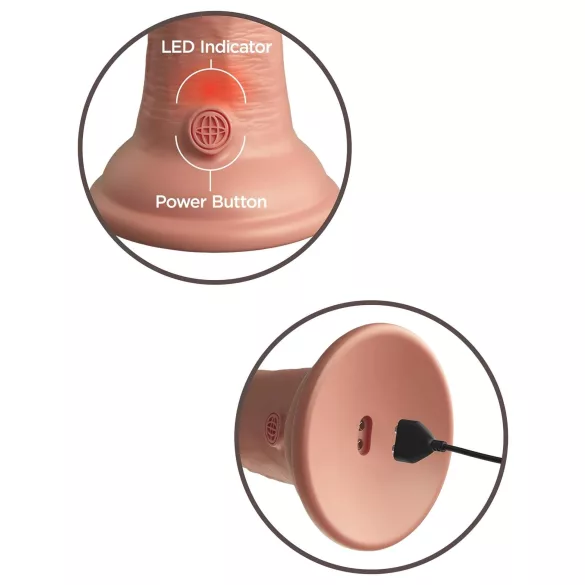 King Cock Elite 6 - vibrerende dildo med sugekopp (15 cm) - naturfarge