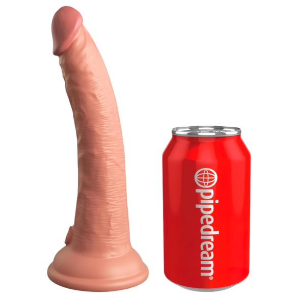 King Cock Elite 7 - sugekopp, trådløs vibrator 18cm - naturlig