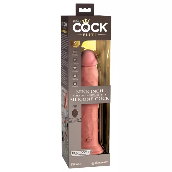 King Cock Elite 9 - sugekoppvibrator 23cm - naturlig