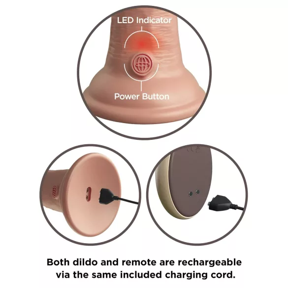 King Cock Elite 9 - sugekoppvibrator 23cm - naturlig