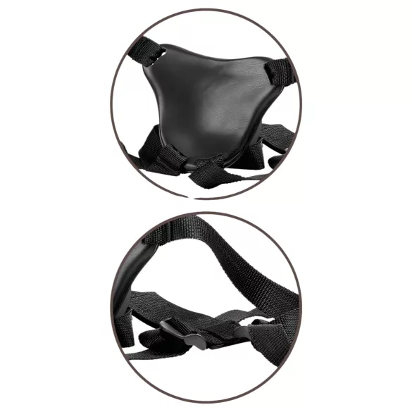 King Cock Elite Comfy - påspennbar dildo med sele (mørk hudtone)