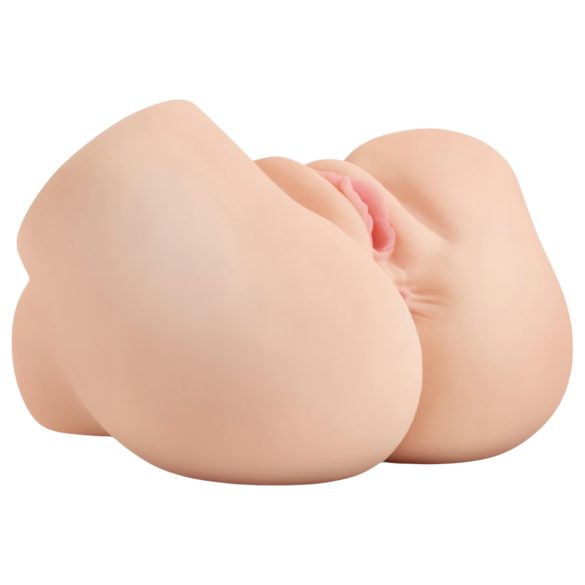 PDX Elite - sugende og vibrerende 2-i-1 masturbator (natur)