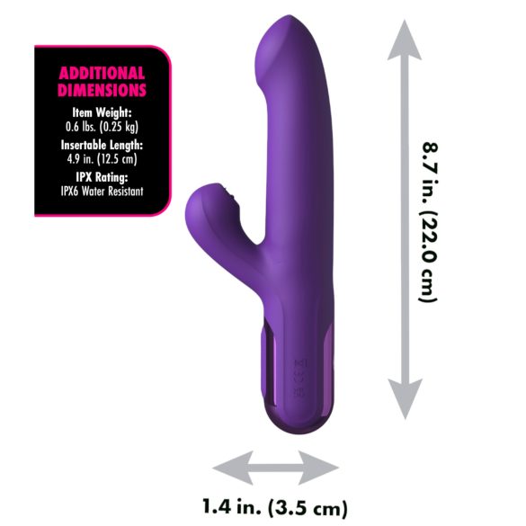 Fantasy For Her - 2i1 støtende vibrator og klitorisstimulator (lilla)