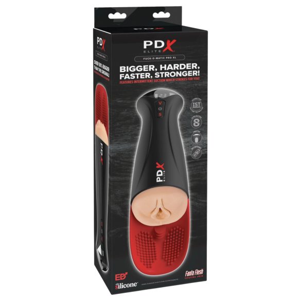 PDX Elite Fuck-O-Mat Pro XL - stimulert sugende vibrerende masturbator (svart)