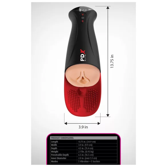 PDX Elite Fuck-O-Matic Pro XL automatisk sugemasturbator - svart