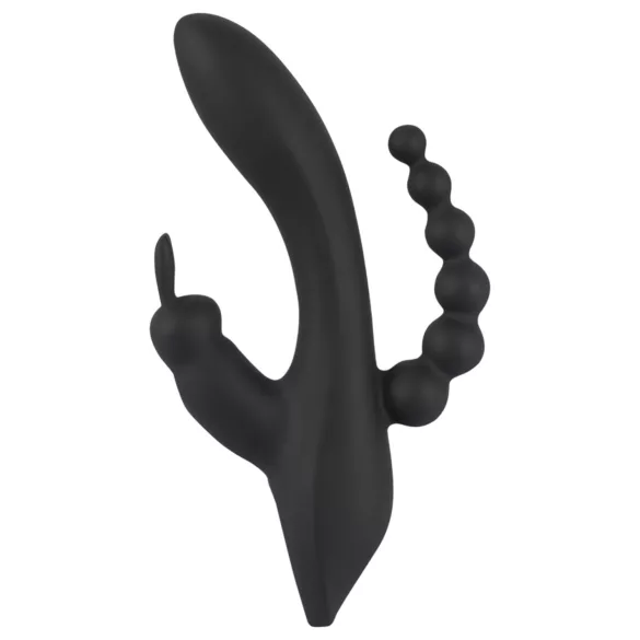 SMILE Triple - oppladbar, vanntett 3-grenet vibrator (svart)