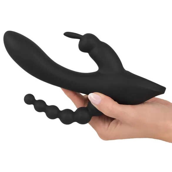 SMILE Triple - oppladbar, vanntett 3-grenet vibrator (svart)