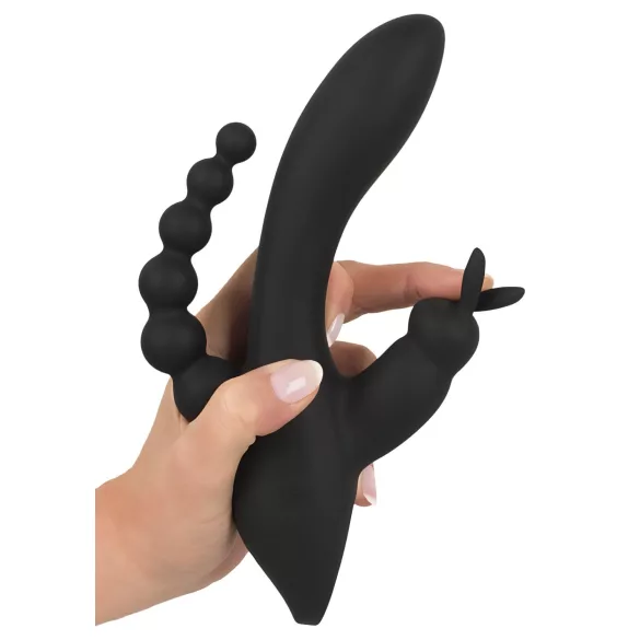 SMILE Triple - oppladbar, vanntett 3-grenet vibrator (svart)