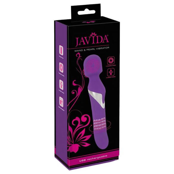 Javida Stav & Perle - 2-i-1 massasjevibrator (lilla)