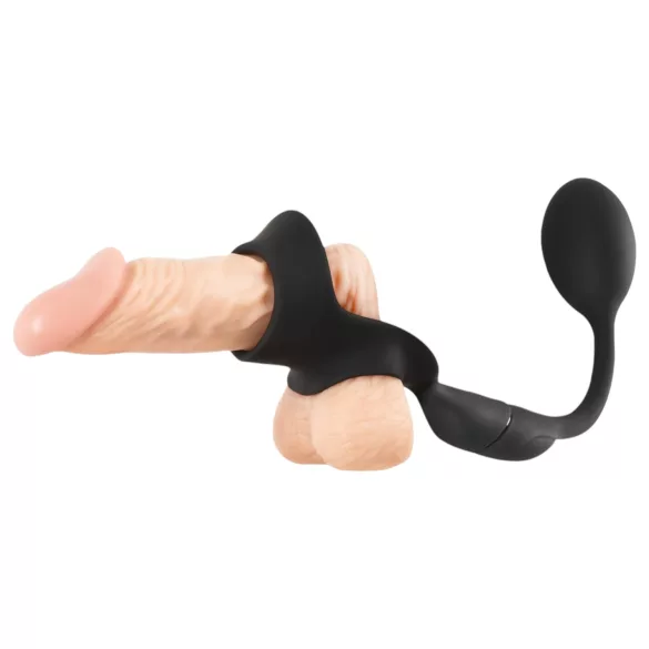 Rebel - Penis- og ballering med analvibrator (svart)
