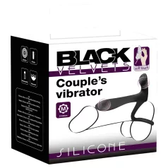   Black Velvets - oppladbar 2-i-1 vibrator og penisering (svart)