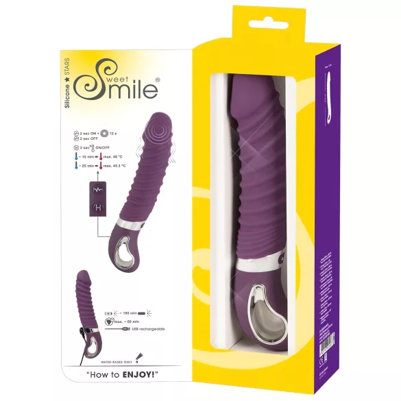 SMILE Soft - oppladbar, varmende vibrator (lilla)