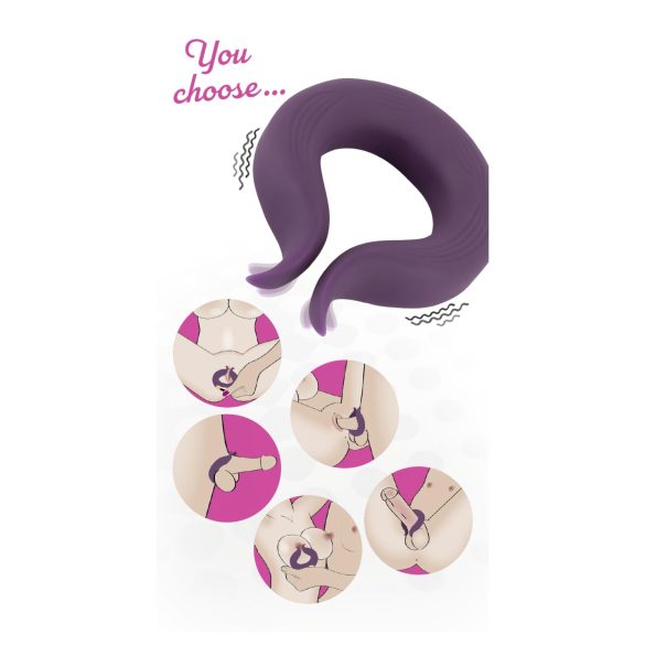 Couples Choice - oppladbar penisring med to motorer (lilla)