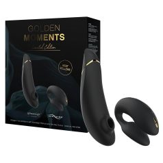   Womanizer Golden Moments 2 - klitoris- og parvibrator (svart)