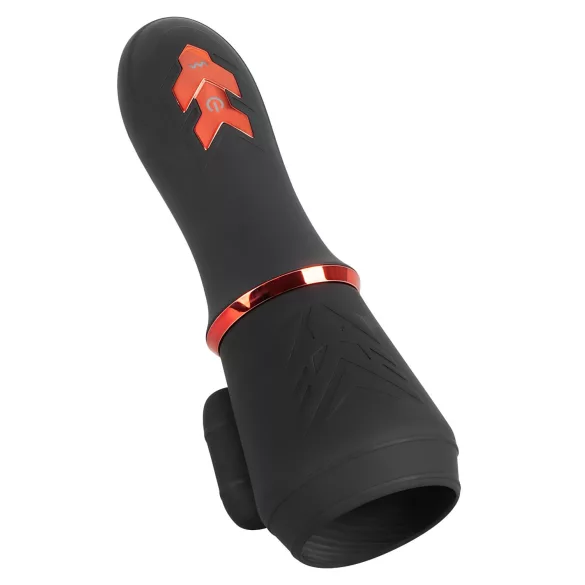 Rebel - oppladbar, dobbeltmotorisk penishodestimulator (svart)