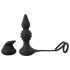 Rebel 2-i-1 - oppladbar, trådløs analvibrator med penisring (svart)