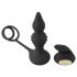 Rebel 2-i-1 - oppladbar, trådløs analvibrator med penisring (svart)