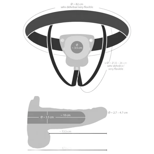 You2Toys Strap-on - hul, justerbar vibrator (hudfarget)