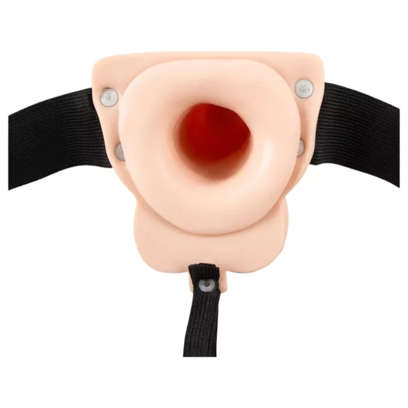 You2Toys Strap-on - hul, justerbar vibrator (hudfarget)