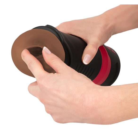 WYNE 04 - Oppladbar, vibrerende sugemasturbator (brun)