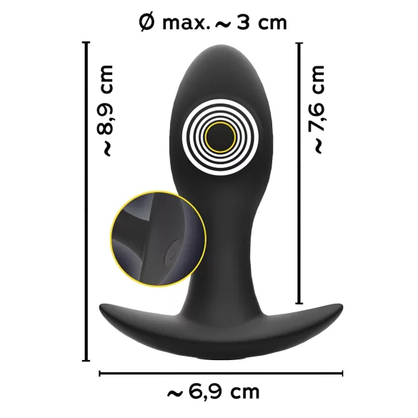 ANOS - oppladbar, vanntett prostatavibrator (svart)
