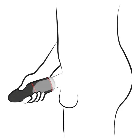 WYNE 02 - laderbar masturbator med vibrasjon og sugeeffekt (svart-hvitt)