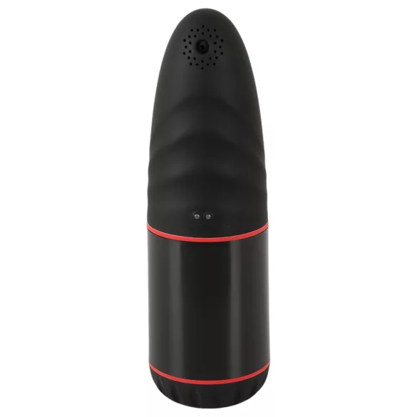 WYNE 02 - laderbar masturbator med vibrasjon og sugeeffekt (svart-hvitt)