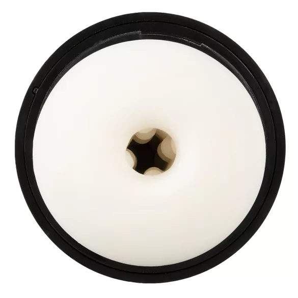 WYNE 02 - laderbar masturbator med vibrasjon og sugeeffekt (svart-hvitt)